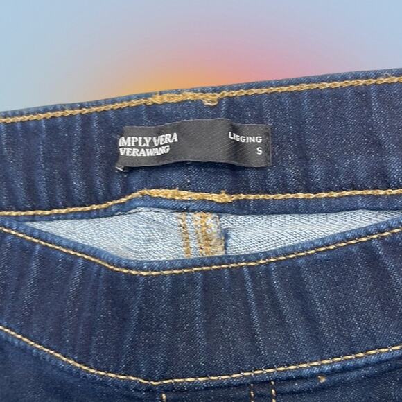 SIMPLY VERA WANG Women’s Small Pull On Blue Jean Leggings - Picture 4 of 4